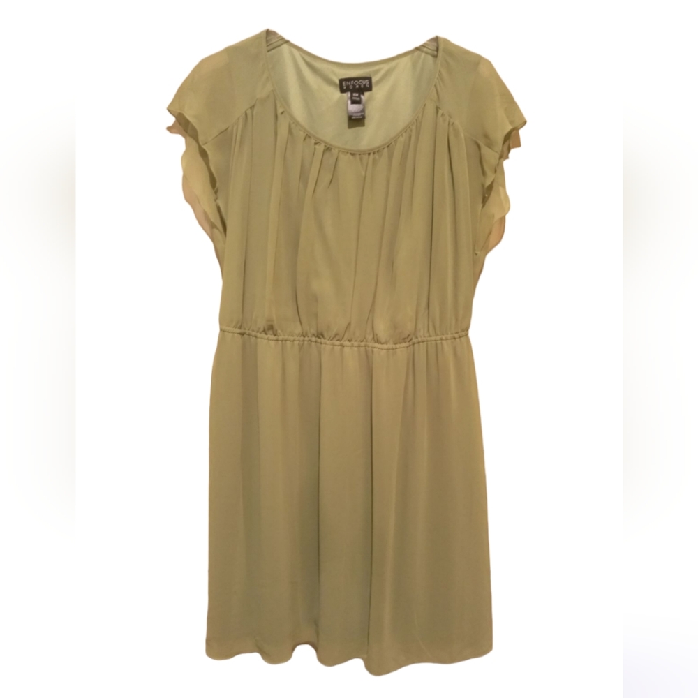 Green Flowy Knee Length Dress